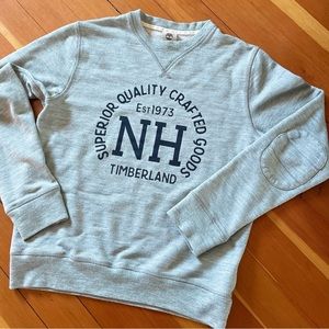Timberland Wool Blend Crewneck Graphic Sweatshirt, Men's Medium, Grey NH Graphic